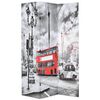 vidaXL Składany parawan, 120 x 170 cm, londyński autobus, czarno-biały