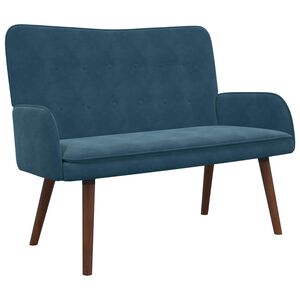 vidaXL Sofa dwuosobowa Niebieski 115 x 61 x 87 cm Aksamit