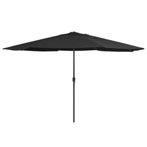 vidaXL Parasol ogrodowy na metalowym słupku, 390 cm, czarny