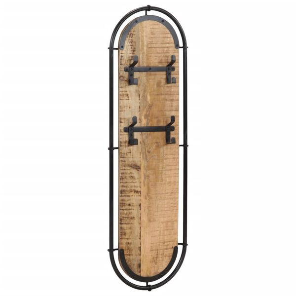 vidaXL Wieszaki na płaszcze, z 4 haczykami, 2 szt., lite drewno mango