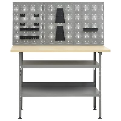 vidaXL Stół roboczy z trzema panelami ściennymi