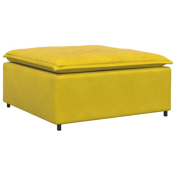 vidaXL Sofa modułowa z podn&oacute;żkiem i poduszkami Velvet Yellow