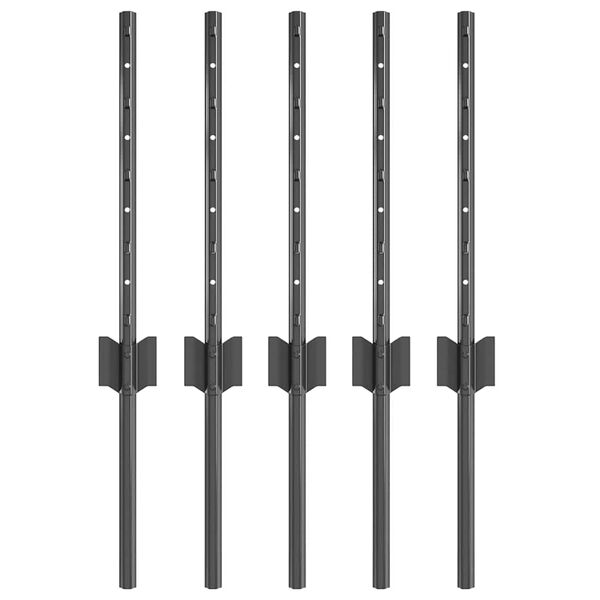 vidaXL Słupek ogrodzeniowy. 5 pcs Szary 40 cm Stal