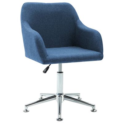 vidaXL Obrotowe krzesło do jadalni, niebieskie, tkanina