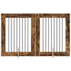 vidaXL Bramka dla ps&oacute;w z podp&oacute;rkami 2 pcs Dąb wędzony 80 x 100 cm