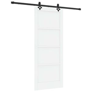 vidaXL Drzwi przesuwne biały i czarny 83 x 202 cm Lite drewno sosnowe