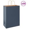 vidaXL Torby papierowe 50 szt. z uchwytami Niebieskie 32x17x44 cm