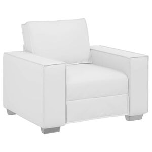 vidaXL Fotel Biały 100 cm Sk&oacute;ra ekologiczna