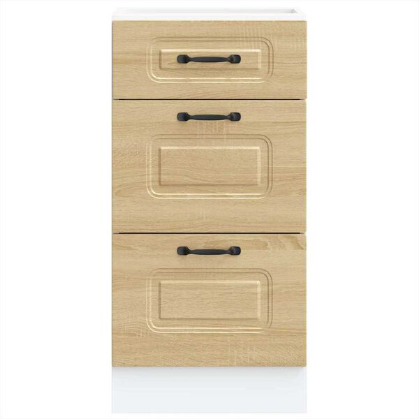 vidaXL Szafka kuchenna dolna "Kalmar" w kolorze białym, połyskującym, drewno konstrukcyjne