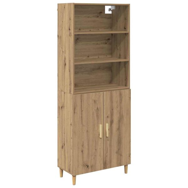 vidaXL Highboard Dąb rzemieślniczy 69,5 x 32,5 x 180 cm