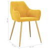 vidaXL Krzesła stołowe, 2 szt., ż&oacute;łte, obite aksamitem