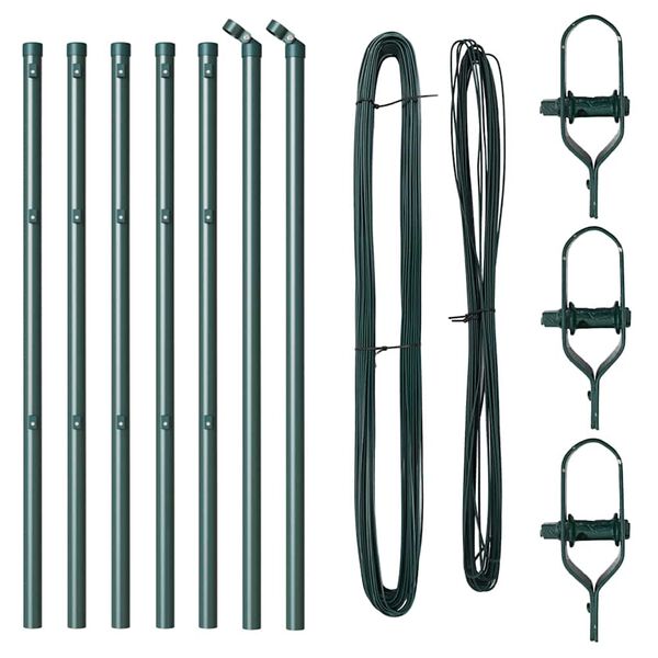 vidaXL Słupek ogrodzeniowy. 7 pcs Zielony Stal