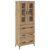 vidaXL Highboard 2 pcs Dąb rzemieślniczy Materiał drewnopochodny