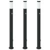 vidaXL Lampy słupkowe z czujnikiem i gniazdkiem, 3 szt., 110 cm, stal nierdzewna, IP44