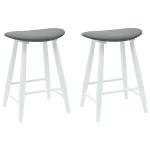 vidaXL Krzesła jadalne 2 pcs Biały 46 x 37 x 63 cm Drewno Gumowe