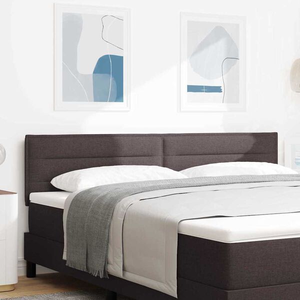 vidaXL Wezgłowie LED Ze LED Lights Ciemny brąz 180 cm Poliester