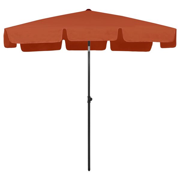 vidaXL Parasol plażowy, terakota, 200x125 cm