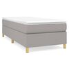 vidaXL Łóżko kontynentalne z materacem, jasnoszare, tkanina, 90x200 cm