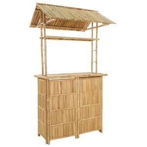 vidaXL St&oacute;ł barowy na zewnątrz Naturalny 115 x 95 x 214 cm Bambus