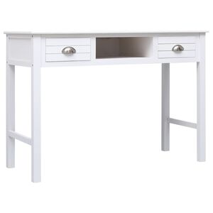 vidaXL Biurko, białe, 108x45x76 cm, lite drewno paulowni