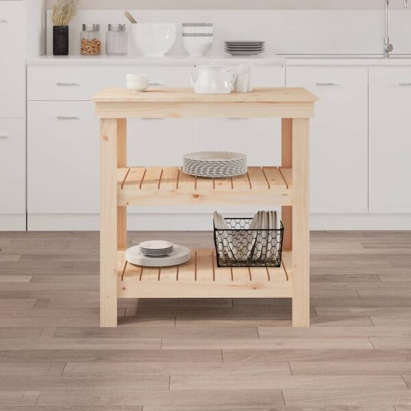 vidaXL Stolik roboczy, 78,5x50x80 cm, lite drewno sosnowe