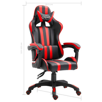 vidaXL Fotel dla gracza, czerwony, sztuczna skóra