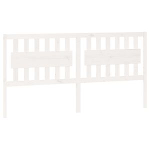vidaXL Wezgłowie ł&oacute;żka, białe, 185,5x4x100 cm, lite drewno sosnowe