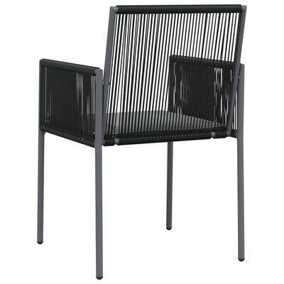 vidaXL Krzesła ogrodowe z poduszkami, 2 szt., czarne, 54x60,5x83,5 cm