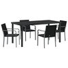vidaXL Zestaw do jadalni w ogrodzie 5 pcs Czarny i szary Rattan PE