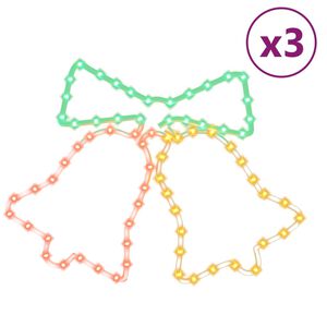 vidaXL Świąteczna dekoracja, dzwonki, 72 LED, 3 szt. 50x56 cm