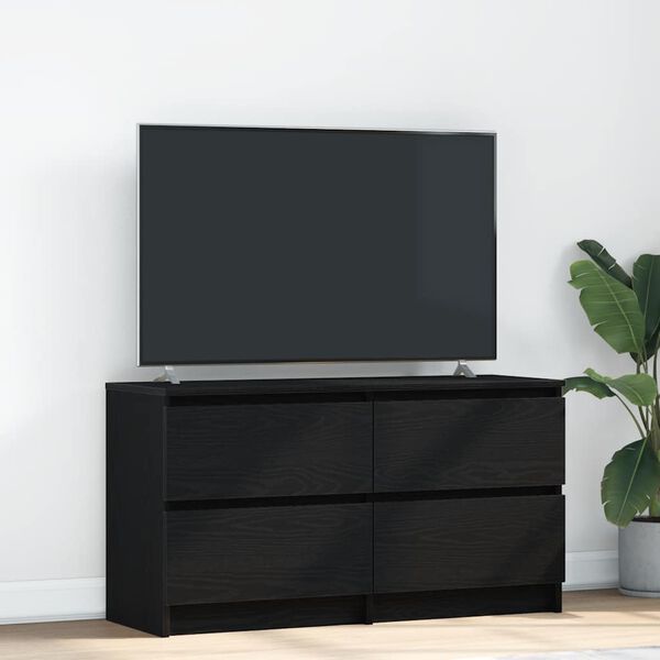 vidaXL Szafka pod TV Czarna 100x35x54 cm Drewno klejone