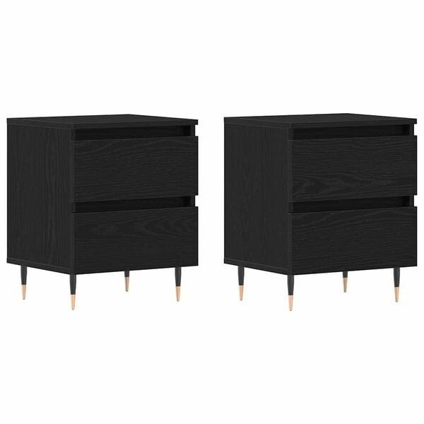 vidaXL Szafka Nocna z szufladą 2 pcs Czarny Dąb 40 x 35 x 50 cm