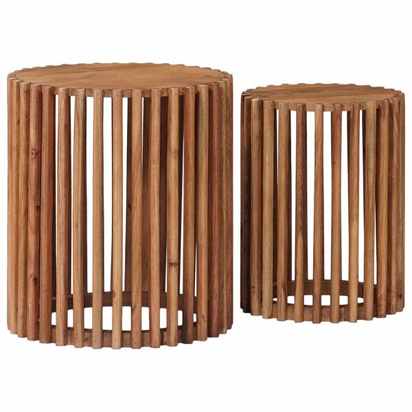 vidaXL Zestaw stolik&oacute;w bocznych z drzwiami Brązowy 40 x 40 x 45 cm