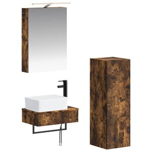 vidaXL Zestaw Szafek Łazienkowych 4 pcs Dąb wędzony 50 x 14,5 x 70 cm