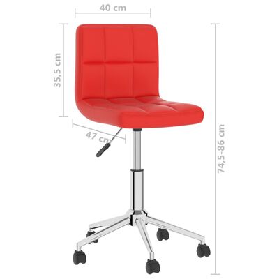 vidaXL Obrotowe krzesło stołowe, czerwone, sztuczna skóra