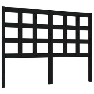 vidaXL Wezgłowie ł&oacute;żka, czarne, 125,5x4x100 cm, lite drewno sosnowe