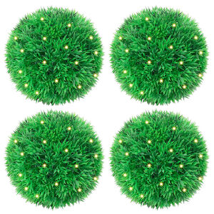 vidaXL Sztuczne kule bukszpanowe z diodami LED 4 szt. Zielone 12 cm
