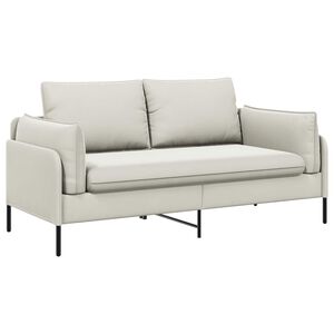 vidaXL Sofa dwuosobowa 2-osobowy kremowy 188 x 81 x 89 cm Welur