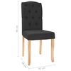 vidaXL Krzesła stołowe, 2 szt., czarne, obite tkaniną