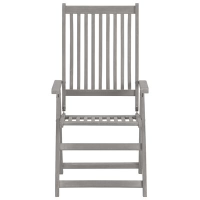 vidaXL Rozkładane krzesła ogrodowe, 6 szt., szare, drewno akacjowe