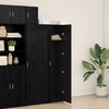 vidaXL Highboard Czarny dąb 70 x 42.5 x 185 cm Materiał drewnopochodny