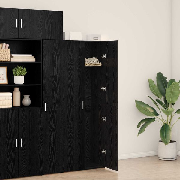 vidaXL Highboard Czarny dąb 70 x 42.5 x 185 cm Materiał drewnopochodny