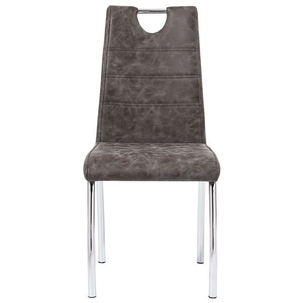 vidaXL Krzesła stołowe, 2 szt., brązowe, obite sztuczną sk&oacute;rą