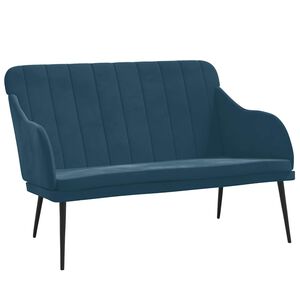 vidaXL Ławka, niebieska, 110x76x80 cm, obita aksamitem