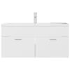 vidaXL Szafka z wbudowaną umywalką, biała, płyta wiórowa