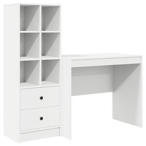 vidaXL Biurko z szufladą z p&oacute;łką z przechowywaniem 2 pcs Biały