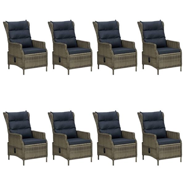 vidaXL 9-częściowy zestaw mebli ogrodowych, brązowy