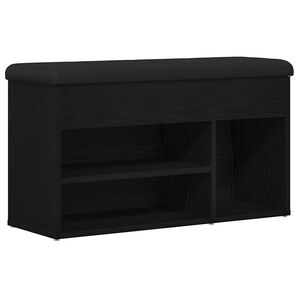 vidaXL Ławka na buty Czarny 80 x 30 x 45 cm Drewno inżynieryjne