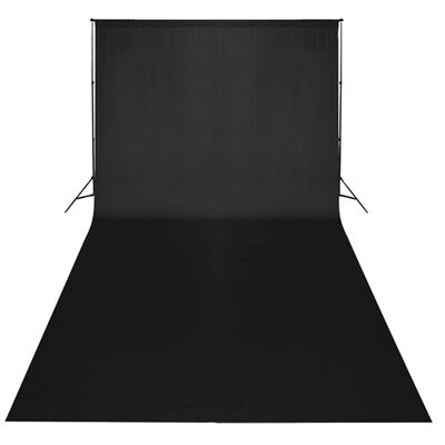 vidaXL Zestaw do studia fotograficznego: czarne tło 6 x 3 cm i światła