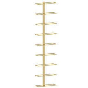 vidaXL Uchwyt ścienny na 9 butelek wina, złoty, żelazny